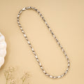 Elegant Bold Shield Link Silver Chain