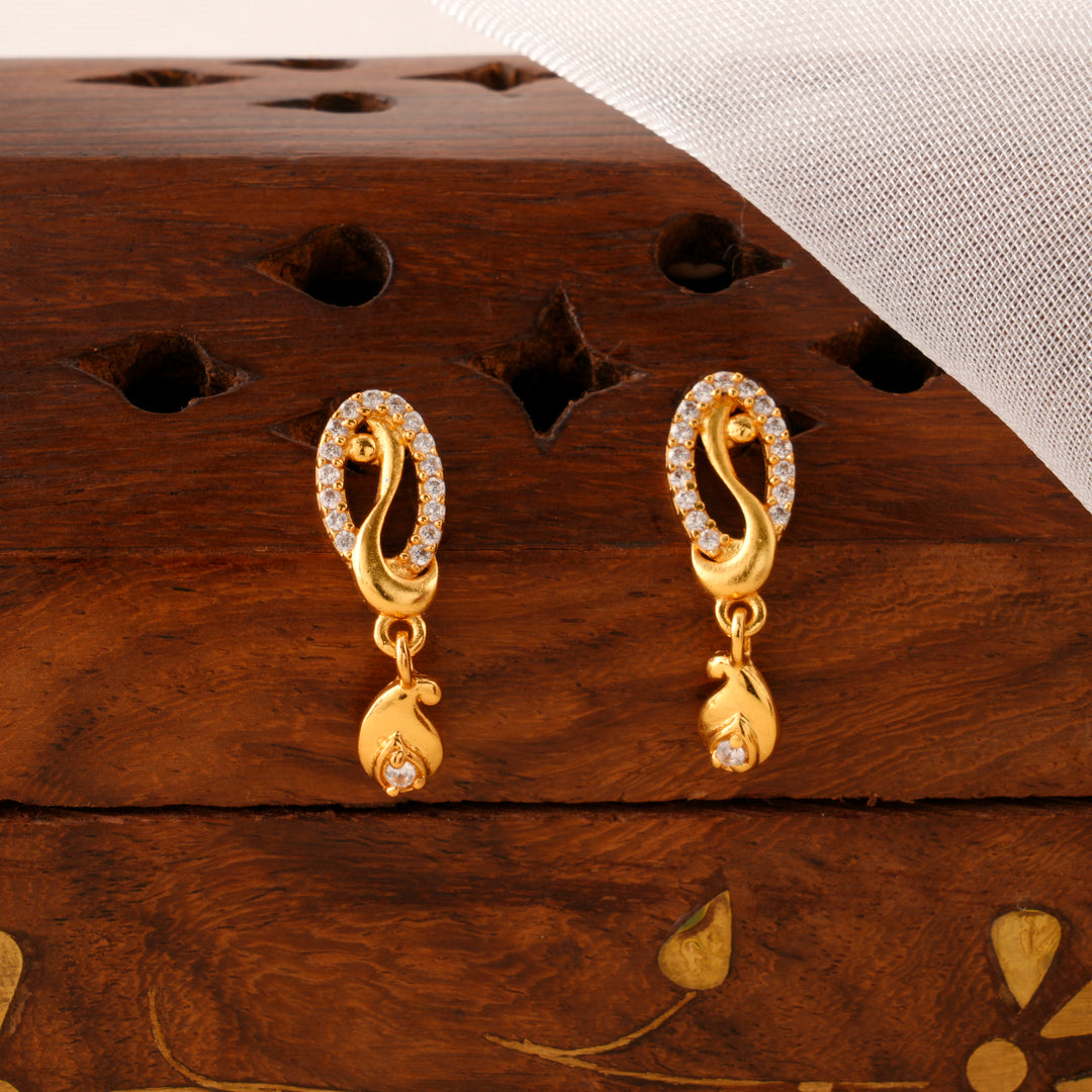 Peacock Style Gold Plated Stud