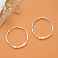 Peach Enamel Tube Bead Baby Silver Bangle