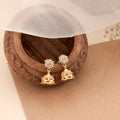 Graceful Sparkle Stone Golden Jhumkas