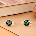 Elegant Spiral Enamel Silver Toe Ring