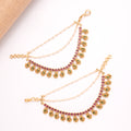 Elegant Emerald Mango Ruby Stone Golden Mattal