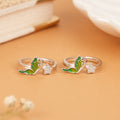 Dainty Dual Green Butterfly Star Silver Toe Ring