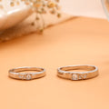 Unique Lock and Heart Band Silver Couples Ring