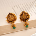 Antique Lakshmi Ruby Green Drop Stud