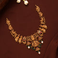 Goddess Gold Lakshmi with Emerald Beads Necklace