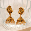 Peacock Antique Dome Silver Golden Jhumka