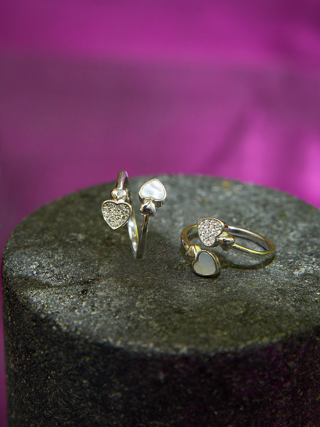 Heart Mother of Pearl Stone Toe Ring