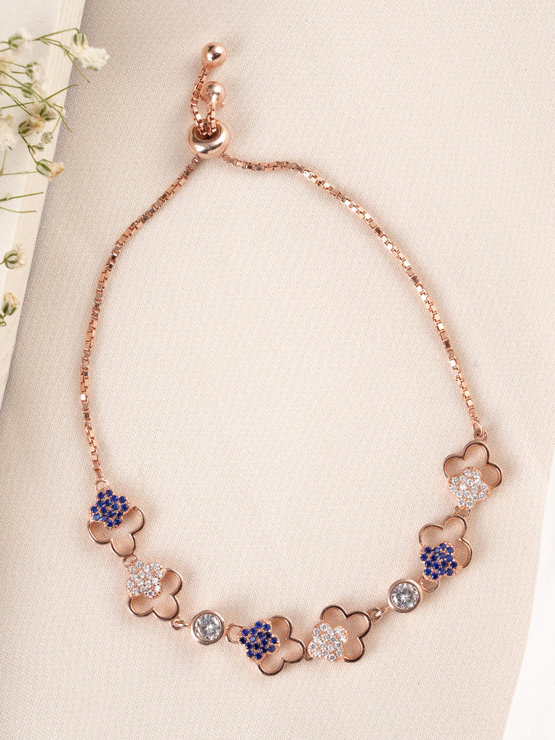 Blue Sapphire Clover Bracelet