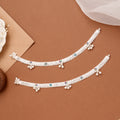 Floral Bell Drop Silver Anklet