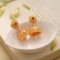 Classic Flower Design Golden Jhumkas