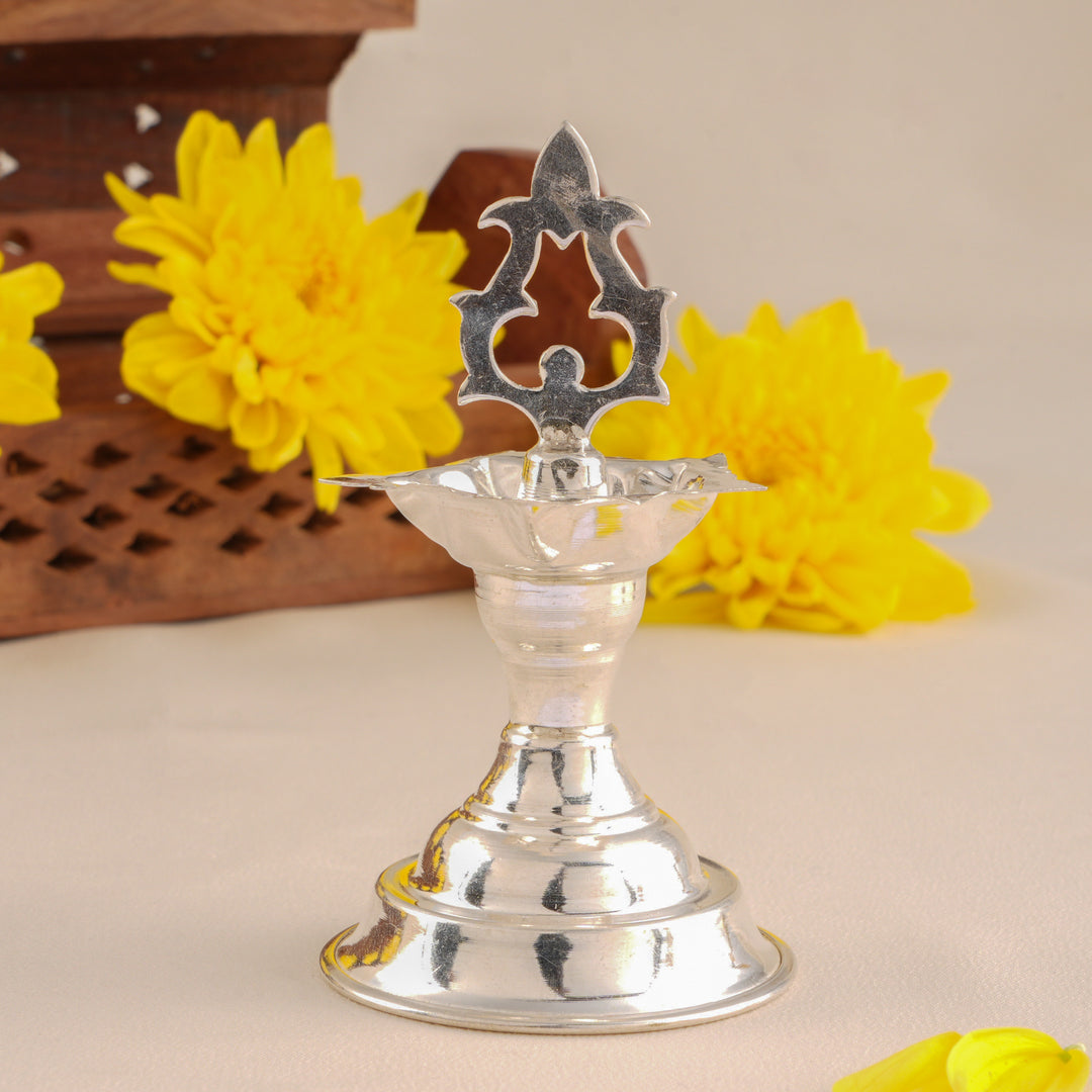 Traditional Silver Kuthu Vilakku