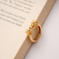 Double Headed Tiger Design Golden Ring