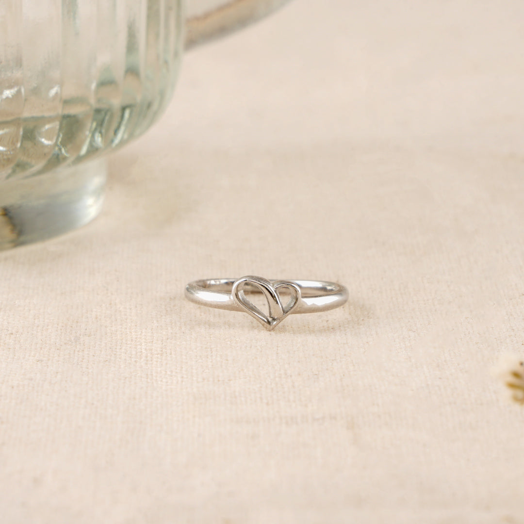 Stackable Silver Heart Baby Ring