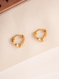 Traditional Hoop v Shape Gold Earrings
