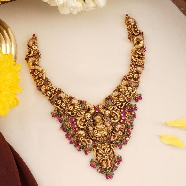 Nagas Lakshmi V-Shaped Necklace