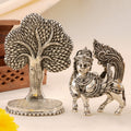 Antique Silver Kamadhenu Idol