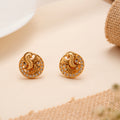 Antique Golden Peacock Design Stone Stud