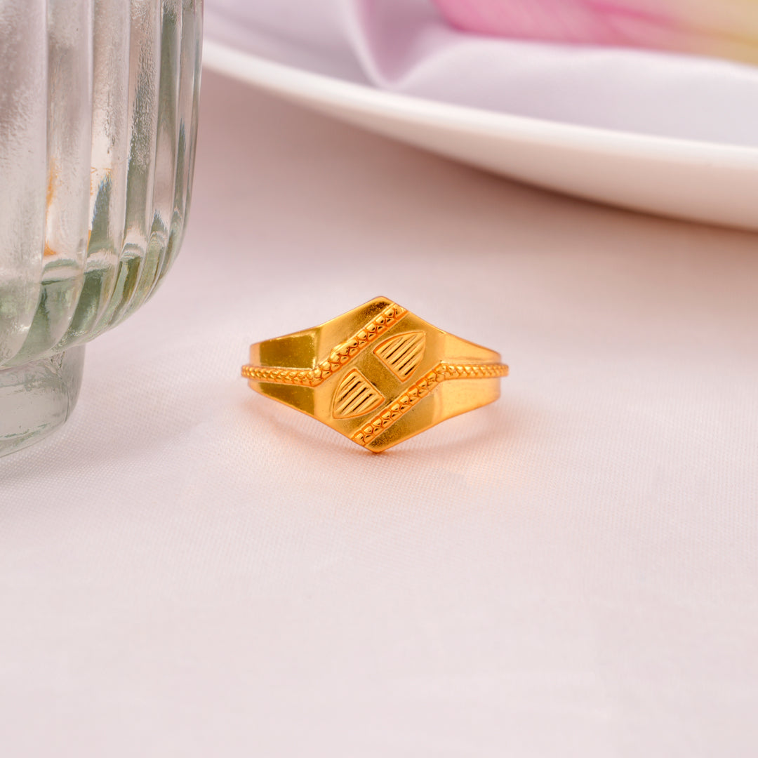 Classic Finely Men's Golden Silver Ring