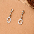 Oval Shape White Stone Silver Koppu