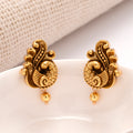 Antique Elegant Peacock Golden Drops Stud
