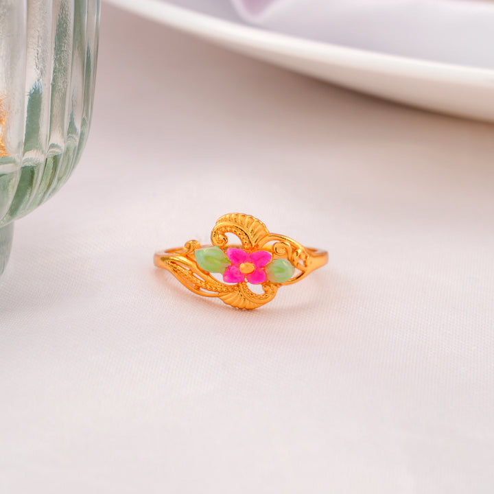 Blossom Design Gold-Plated Silver Ring