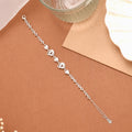 Leaf Heart Stone Silver Women’s Bracelet