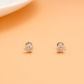 Premium Curve White Stone with Silver Stud
