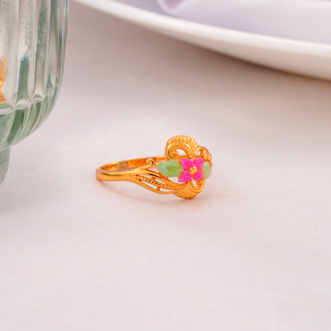 Blossom Design Gold-Plated Silver Ring