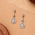 Floral Silver White Stone Koppu Earring