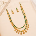 Emerald Layer Lakshmi Drop Necklace Set