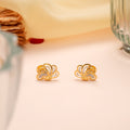 Sophisticated Dual Tone Gold Butterfly Stud