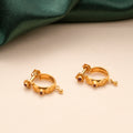 Traditional Ruby Stone Screw Hoop Earrings