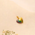 Rainbow Enamel Heart Golden Pendant