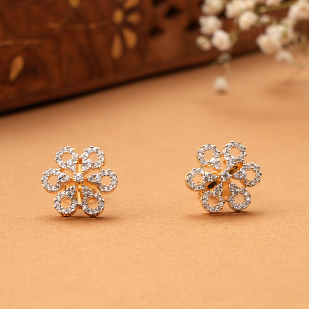 Elegant Floral Design with Swarovski Earrings