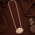 Mango Design Ruby Stone Golden Chain