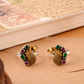 Peacock Design Stone Silver Toe Ring