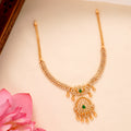 Elegant White Stone Golden Necklace