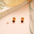 Minimal Red Stone Gold Stud