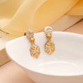Premium Geometric Pattern Gold Stud