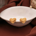 Double Heart Casting Gold Stud