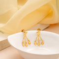 Cute Little Heart Shape Gold Drops Earrings