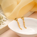 Classic Fan Shape Gold Drop Jhumkas Earrings