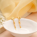 Lovely Heart Design Gold Drop Earrings