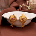 Bold Leaf Blossom with Gold Stone Earring