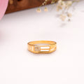Golden Square Rectangular Silver Ring