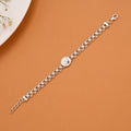 Circular Crown Enamel Silver Baby Bracelet