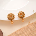 Heritage Peacock Design Golden Drops Earring