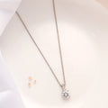 Shining Moissanite Pendant Silver Chain