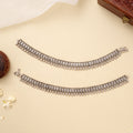 Classic Temple Heavy Silver Antique Anklet